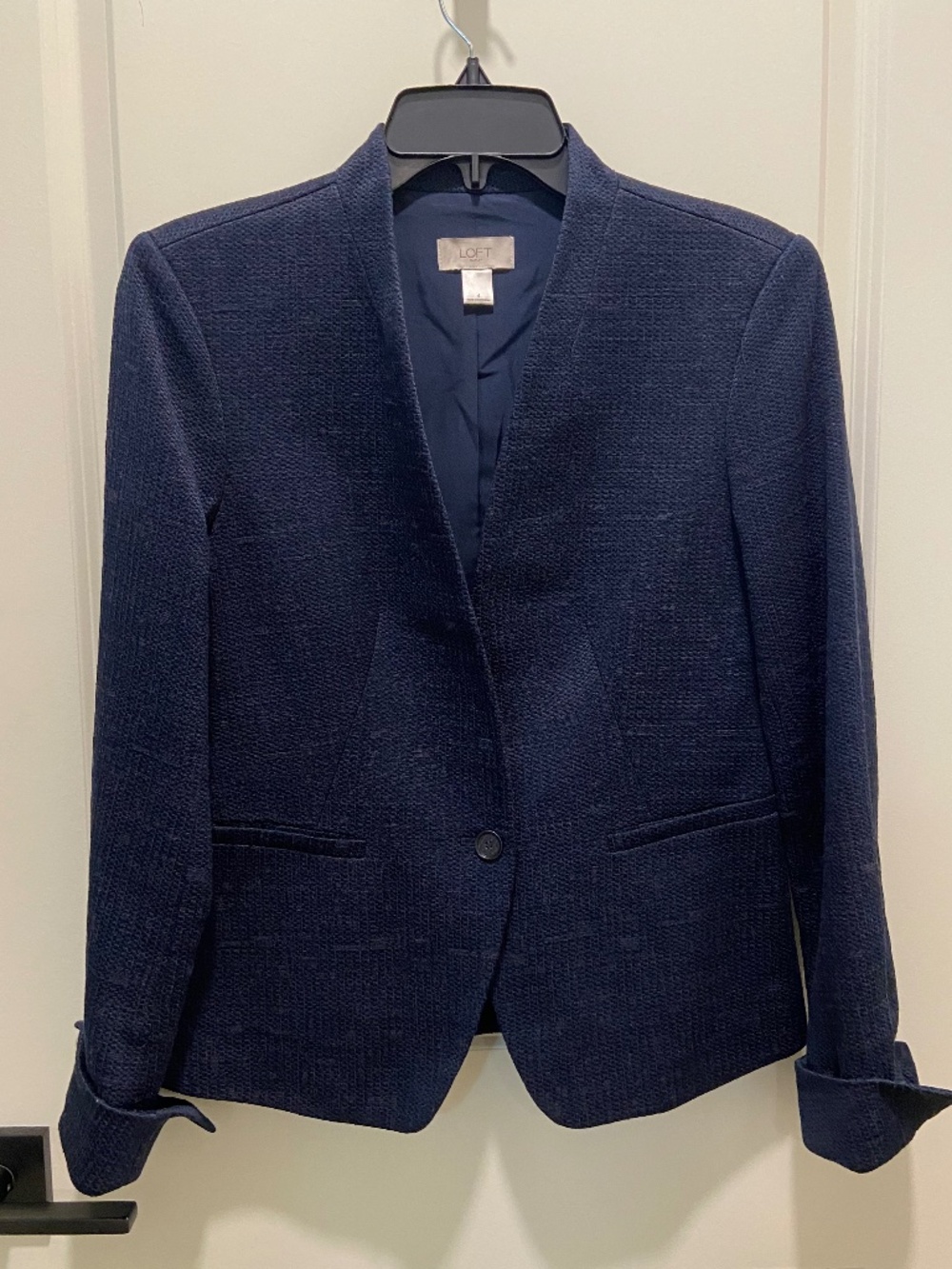 Loft Rich Navy Blazer with a Linen look